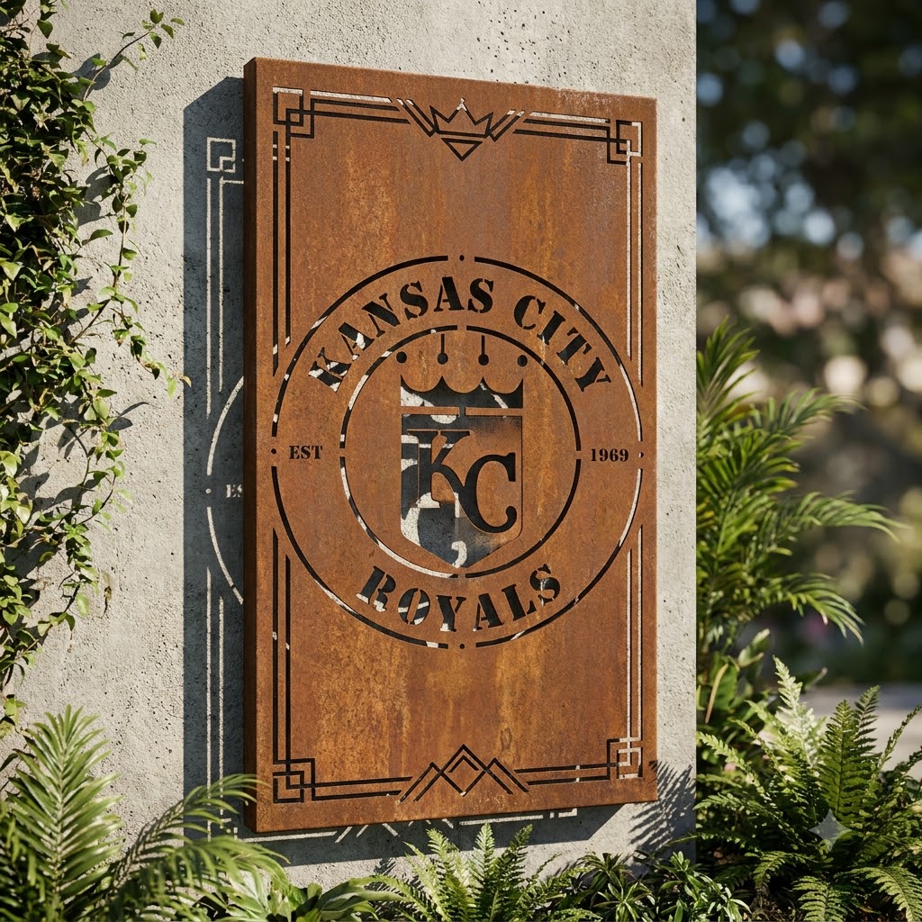 Kansas City Royals Metal Custom Metal Garden Panel MLB Wall Art Home Decor