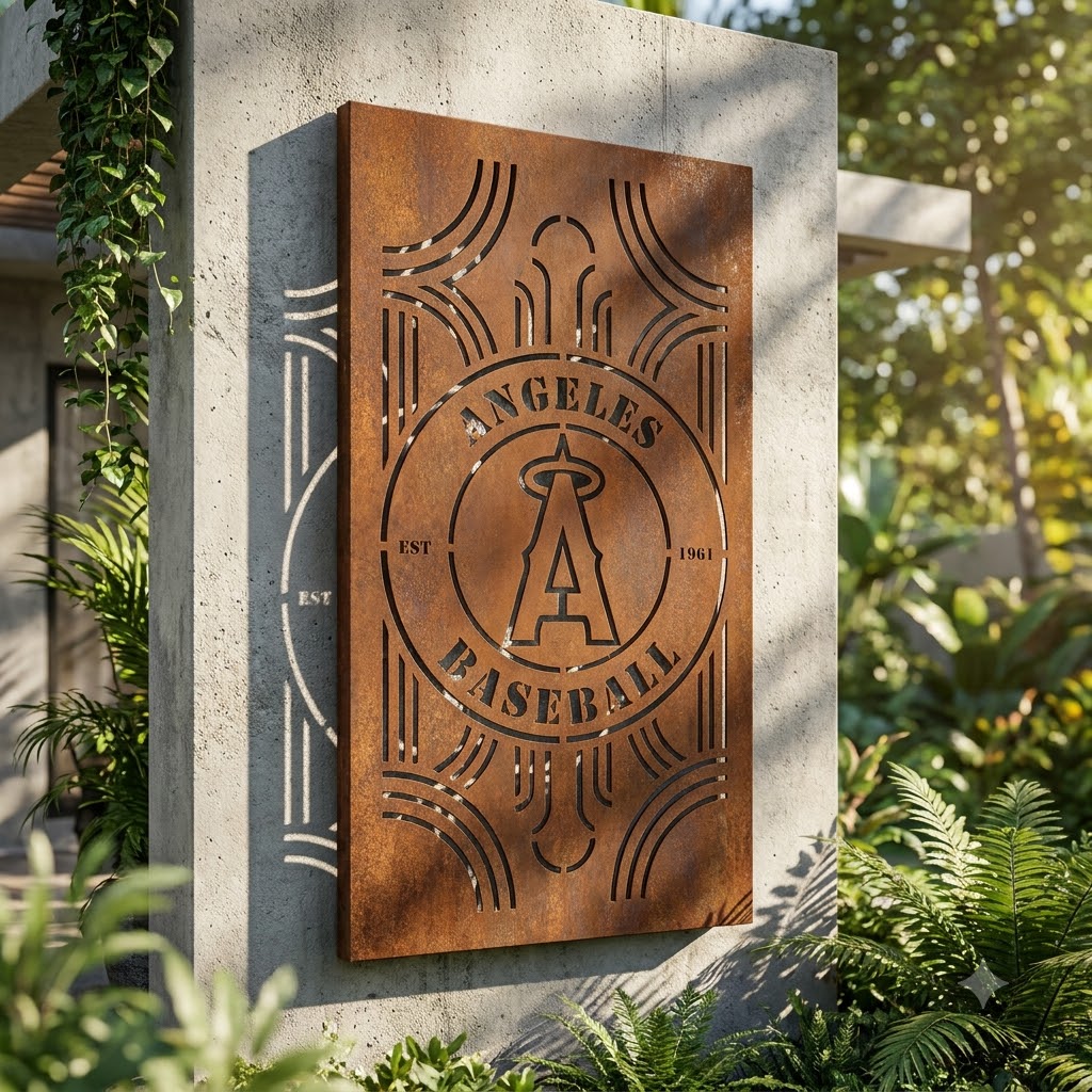 Los Angeles Angels Metal Custom Metal Garden Panel MLB Wall Art Home Decor