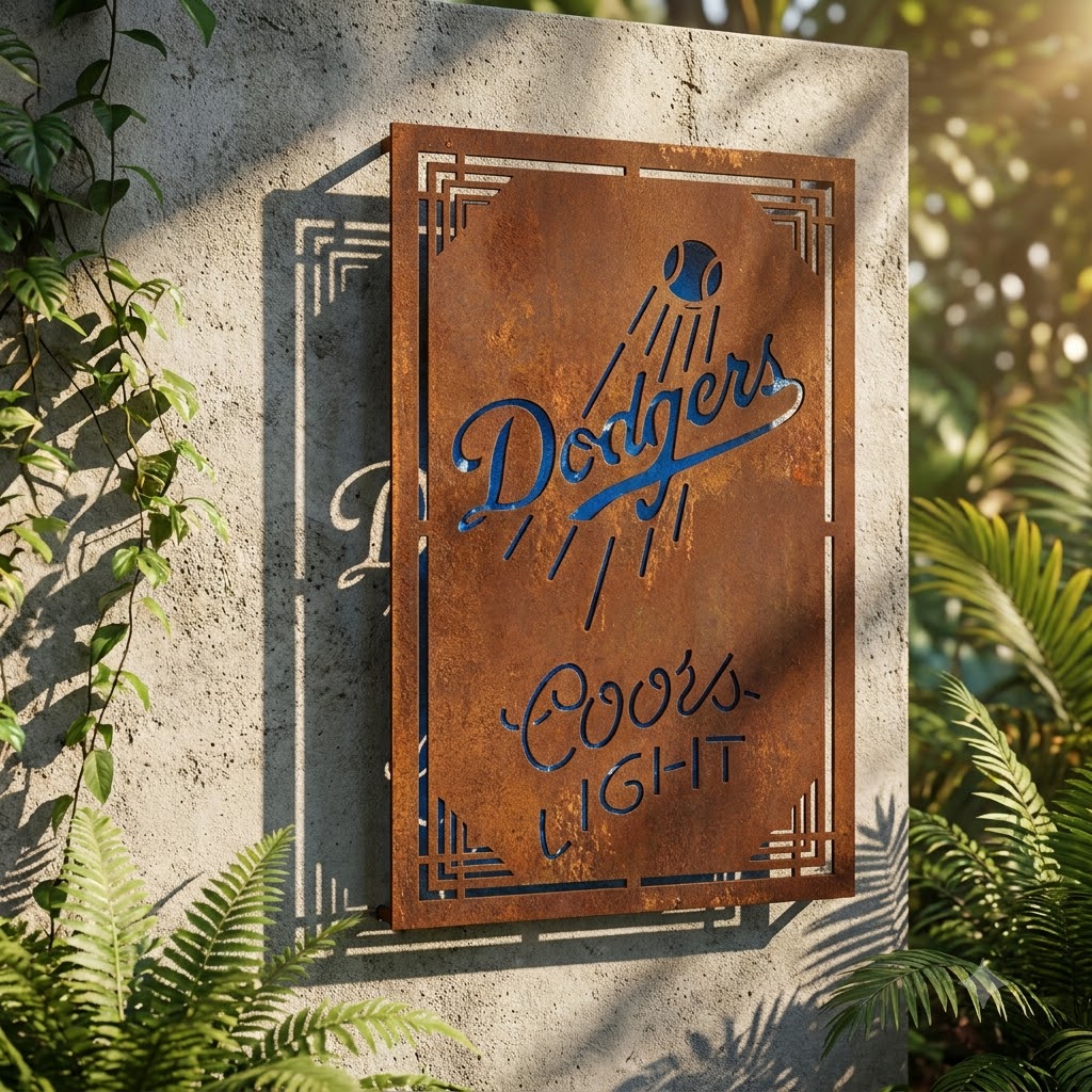 Los Angeles Dodgers Coors Light Metal Custom Metal Garden Panel Home Bar Wall Art Decor