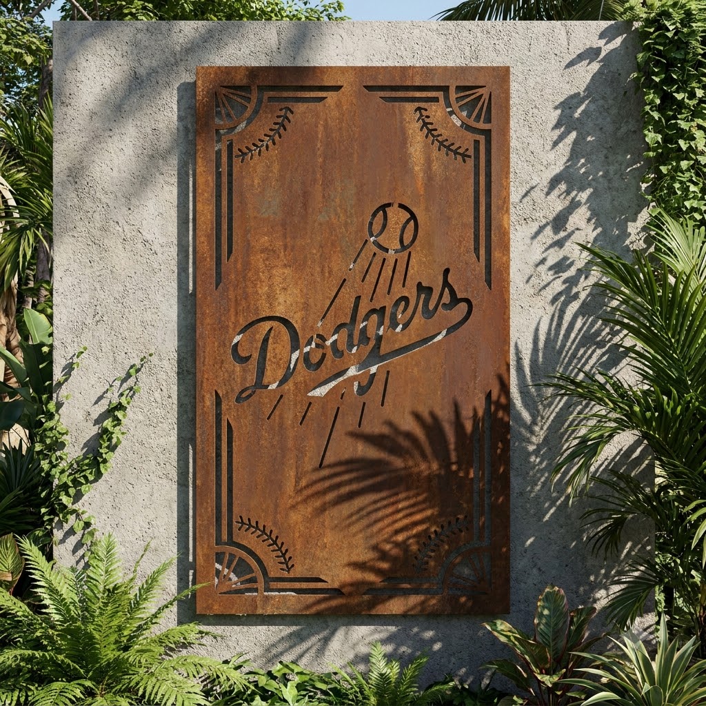 Los Angeles Dodgers Logo Metal Custom Metal Garden Panel MLB Fan Wall Art Decor