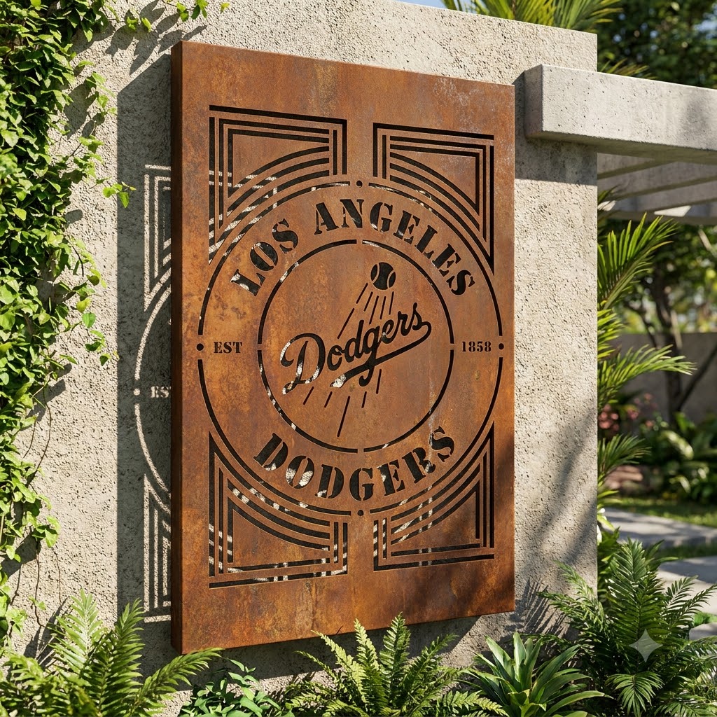 Los Angeles Dodgers Metal Custom Metal Garden Panel MLB Wall Art Home Decor