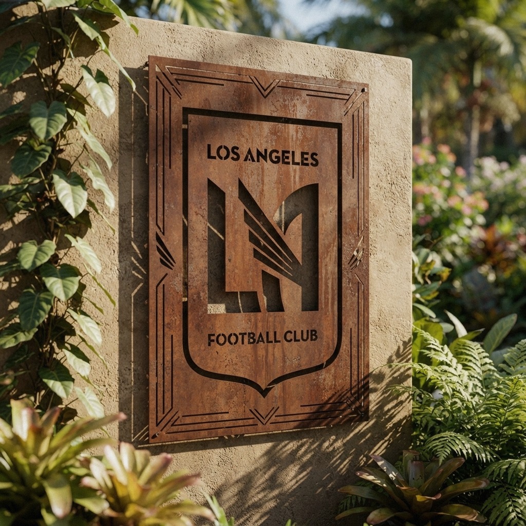 Los Angeles Football Club Logo Custom Metal Garden Panel MLS Wall Art Home Decor