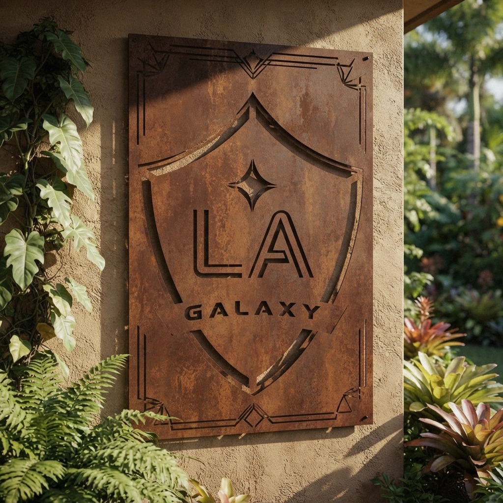 Los Angeles Galaxy Logo Custom Metal Garden Panel MLS Wall Art Home Decor