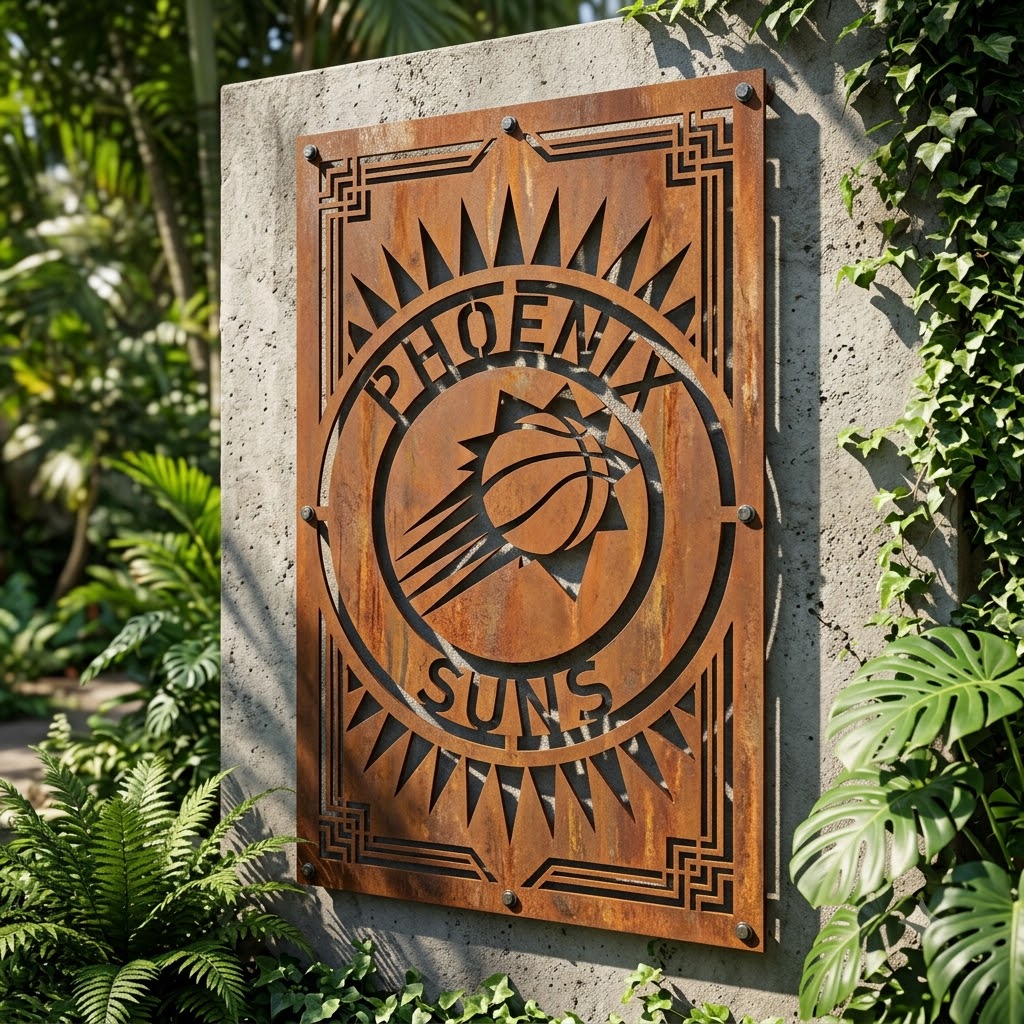 NBA Phoenix Suns Custom Metal Garden PanelBasketball Wall Art Home Decor