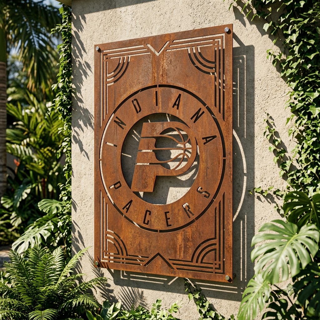 Indiana Pacers Logo Custom Metal Garden PanelNBA Fan Wall Art Home Decor