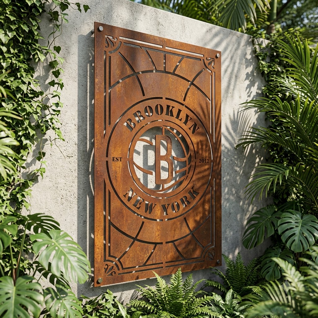 Brooklyn Nets Custom Metal Garden PanelNBA Wall Art Home Decor