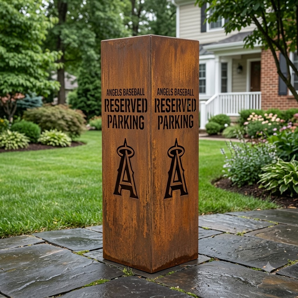 Los Angeles Angels Reserved Parking Metal Sign LED Light MLB Fan Wall Art Decor