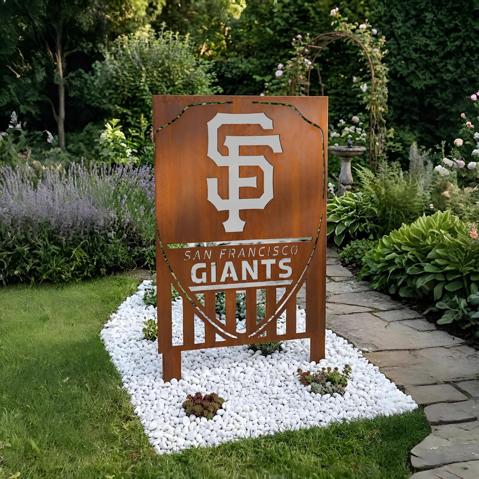 San Francisco Giants Shield Logo Metal Garden Panel – MLB Baseball Fan Outdoor Yard Decor Gift