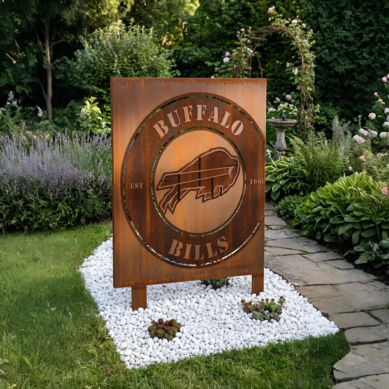 NHL Buffalo Bills Metal Garden Panel Yard Art Outdoor Decor