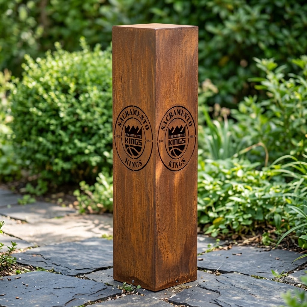 Sacramento Kings NBA Garden Metal Column Metal Wall Art Basketball Fan Gift Outdoor Patio Porch Vintage Dec