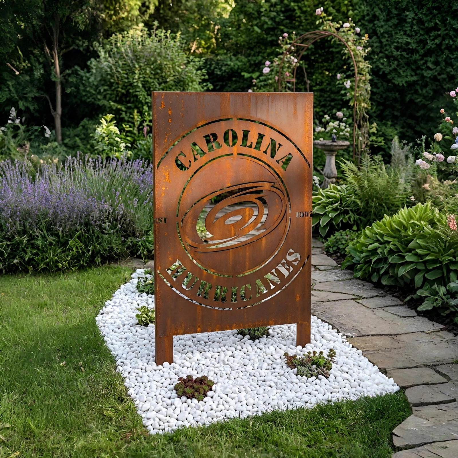 NHL Carolina Hurricanes Metal Garden Panel Yard Art Outdoor Decor