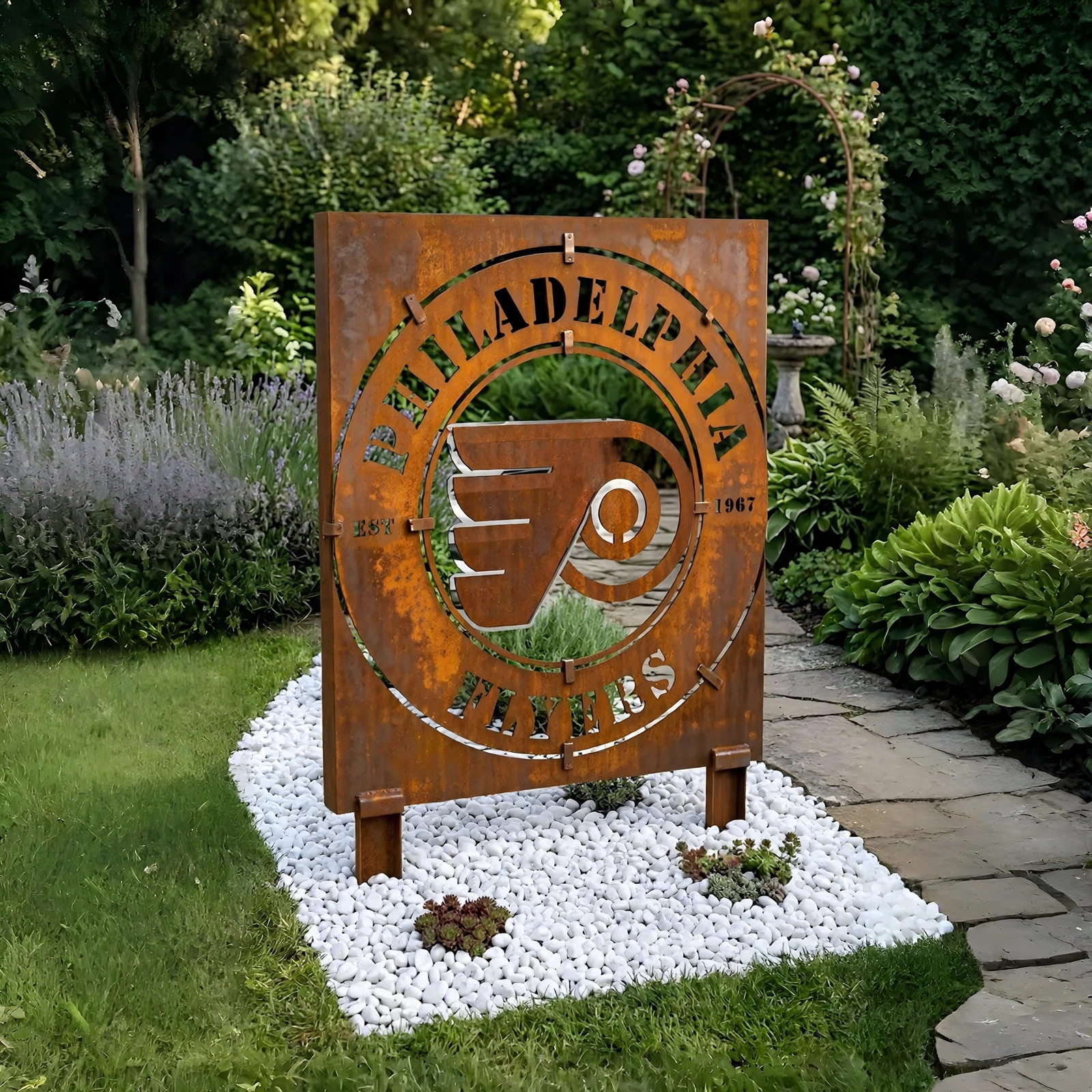 NHL Philadelphia Flyers Metal Garden Panel Yard Art Outdoor Decor