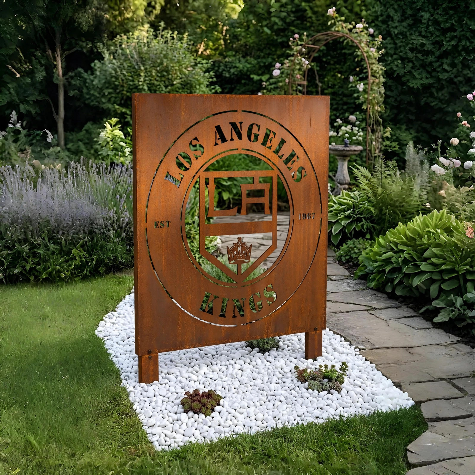 NHL Los Angeles Kings NHL Metal Wall Art Hockey Fan Gift Outdoor Patio Porch Vintage Decor Metal Garden Panel Yard Art Outdoor Decor