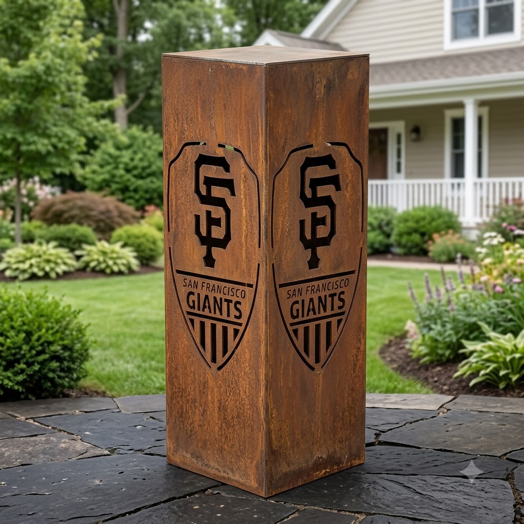 San Francisco Giants Shield Shape Metal Sign LED Light MLB Fan Wall Art Home Decor