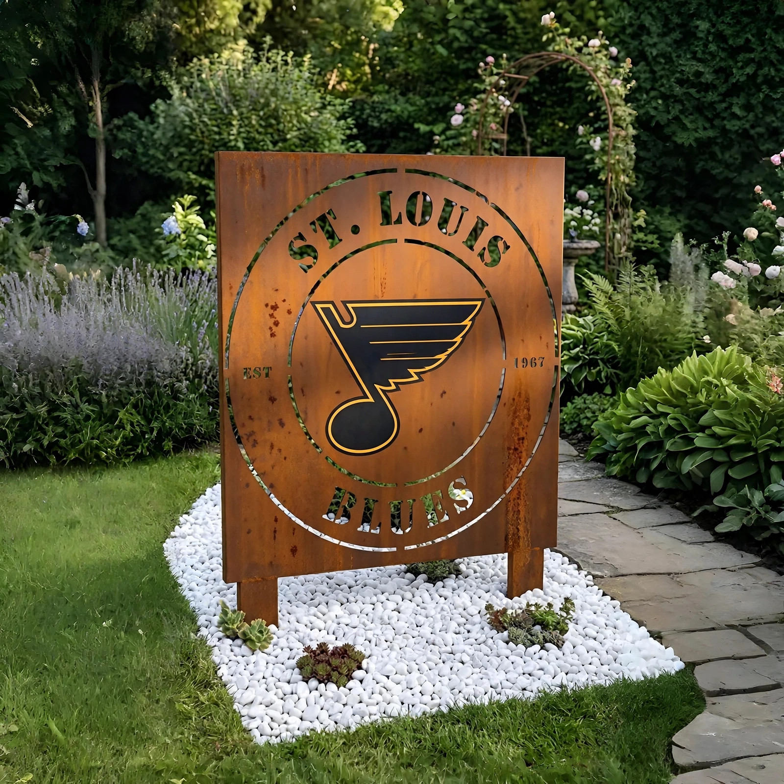 NHL St Louis Blues Metal Garden Panel Yard Art Outdoor Decor