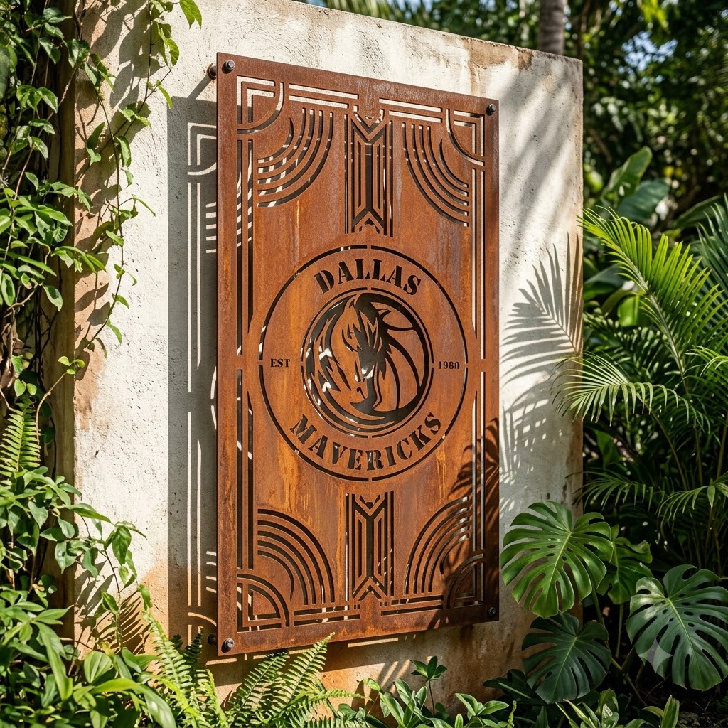 Dallas Mavericks Custom Metal Garden PanelNBA Wall Art Home Decor