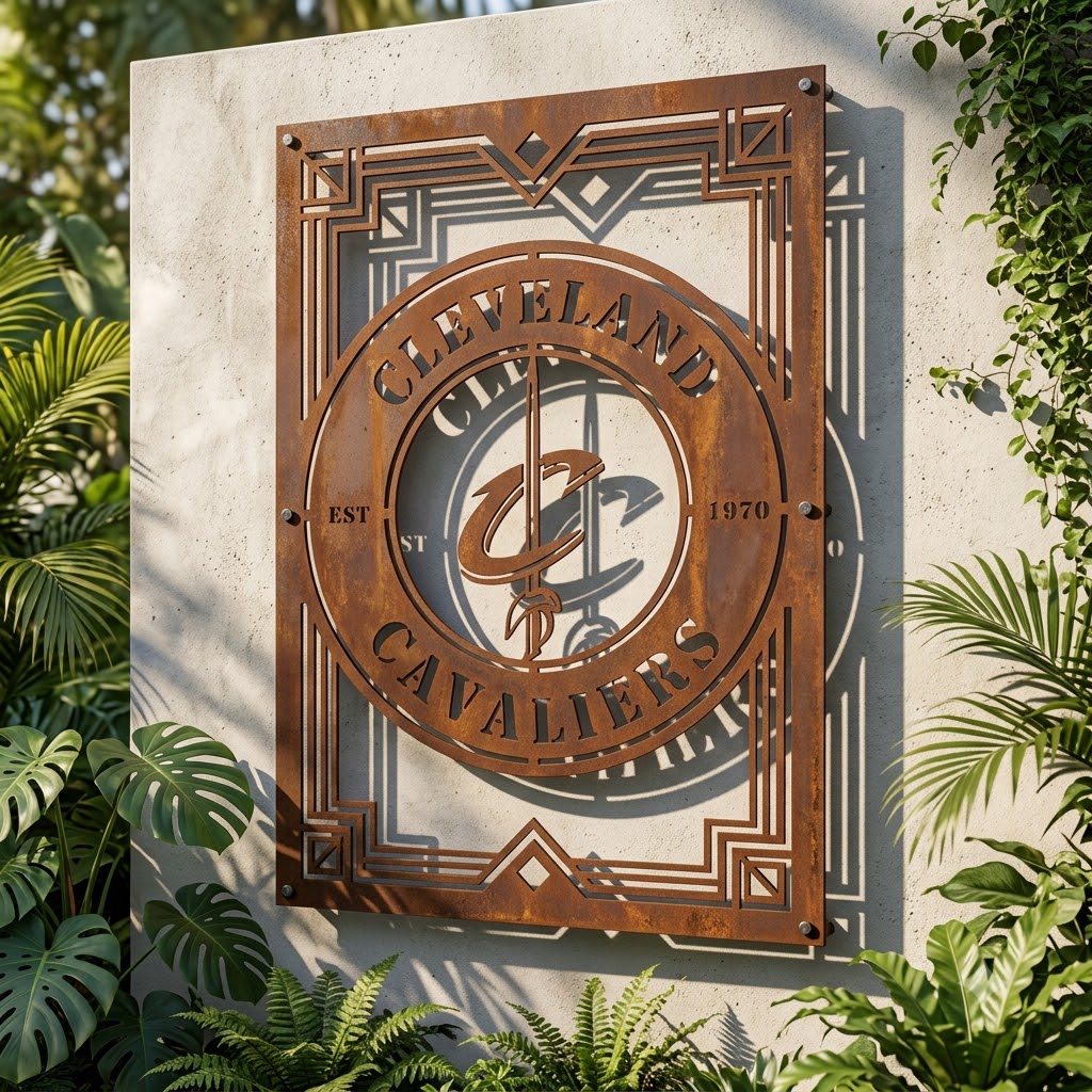 Cleveland Cavaliers NBA Custom Metal Garden Panel Metal Wall Art Basketball Fan Gift Outdoor Patio Porch Vintage