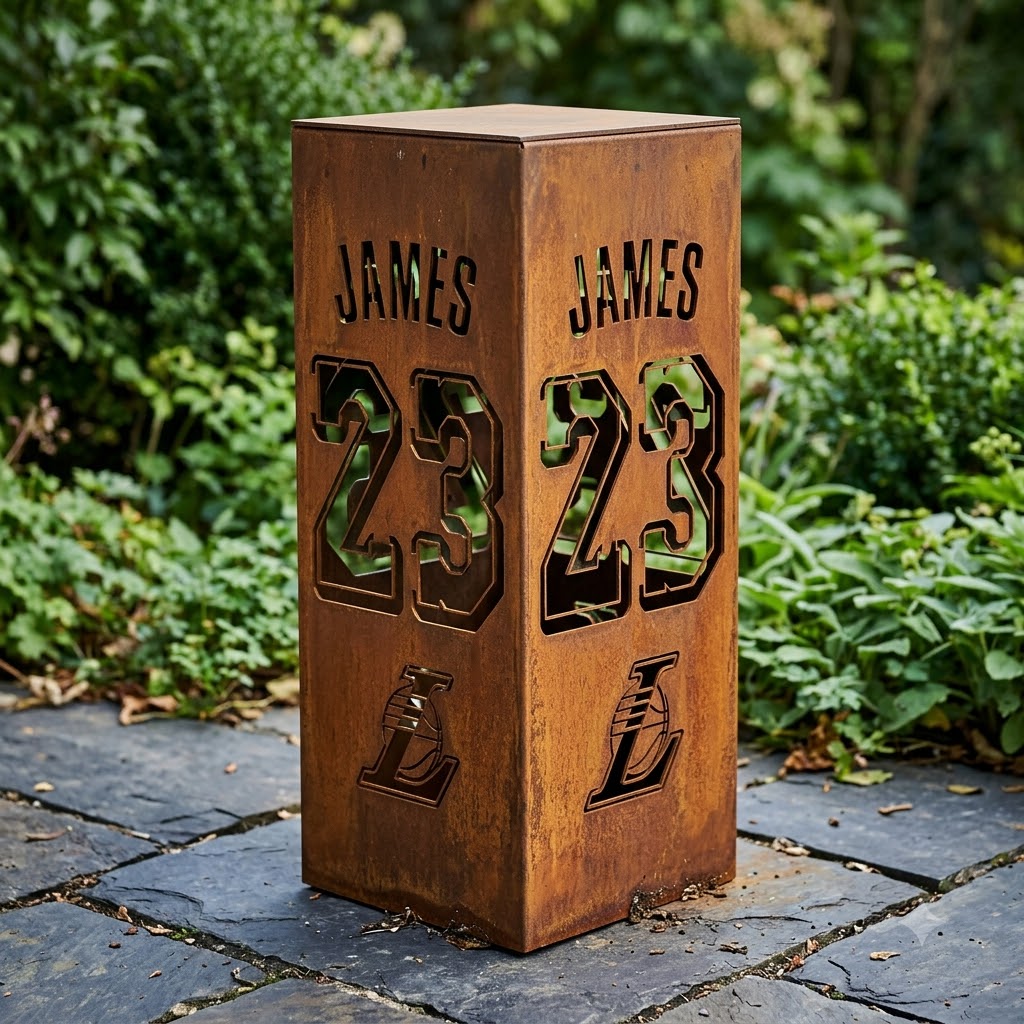 Custom LeBron James 23 Los Angeles Lakers Garden Metal ColumnNBA Fan Wall Art Home Decor