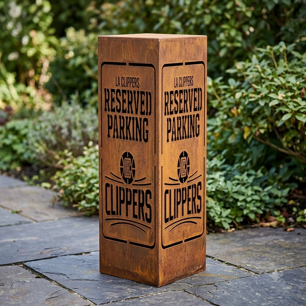 Los Angeles Clippers Reserved Parking Logo Garden Metal ColumnNBA Fan Wall Art Home Decor