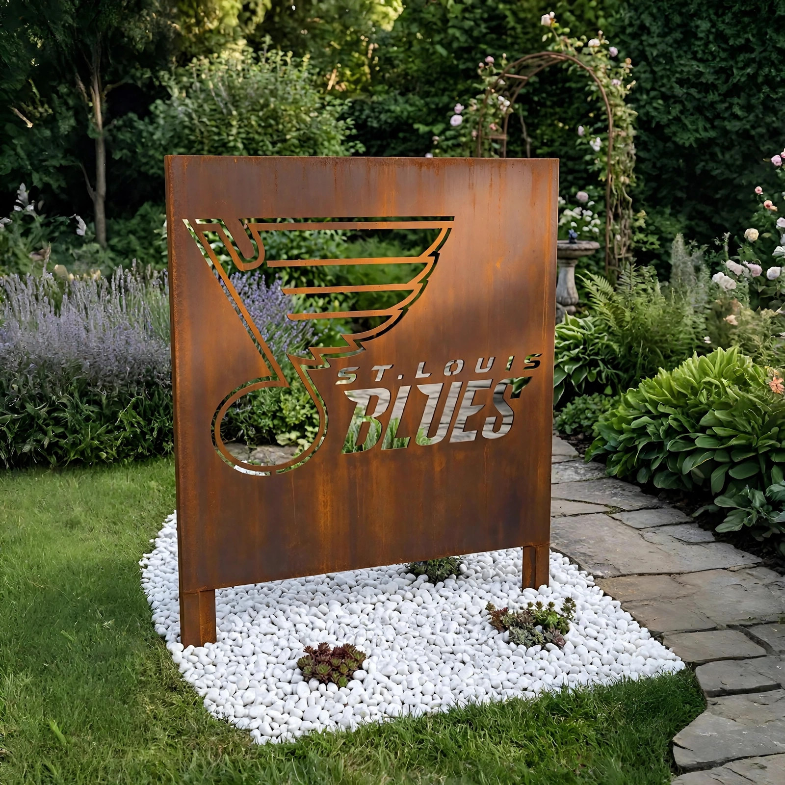 NHL St Louis Blues Home Bar Wall Art Decor Metal Garden Panel Yard Art Outdoor Decor