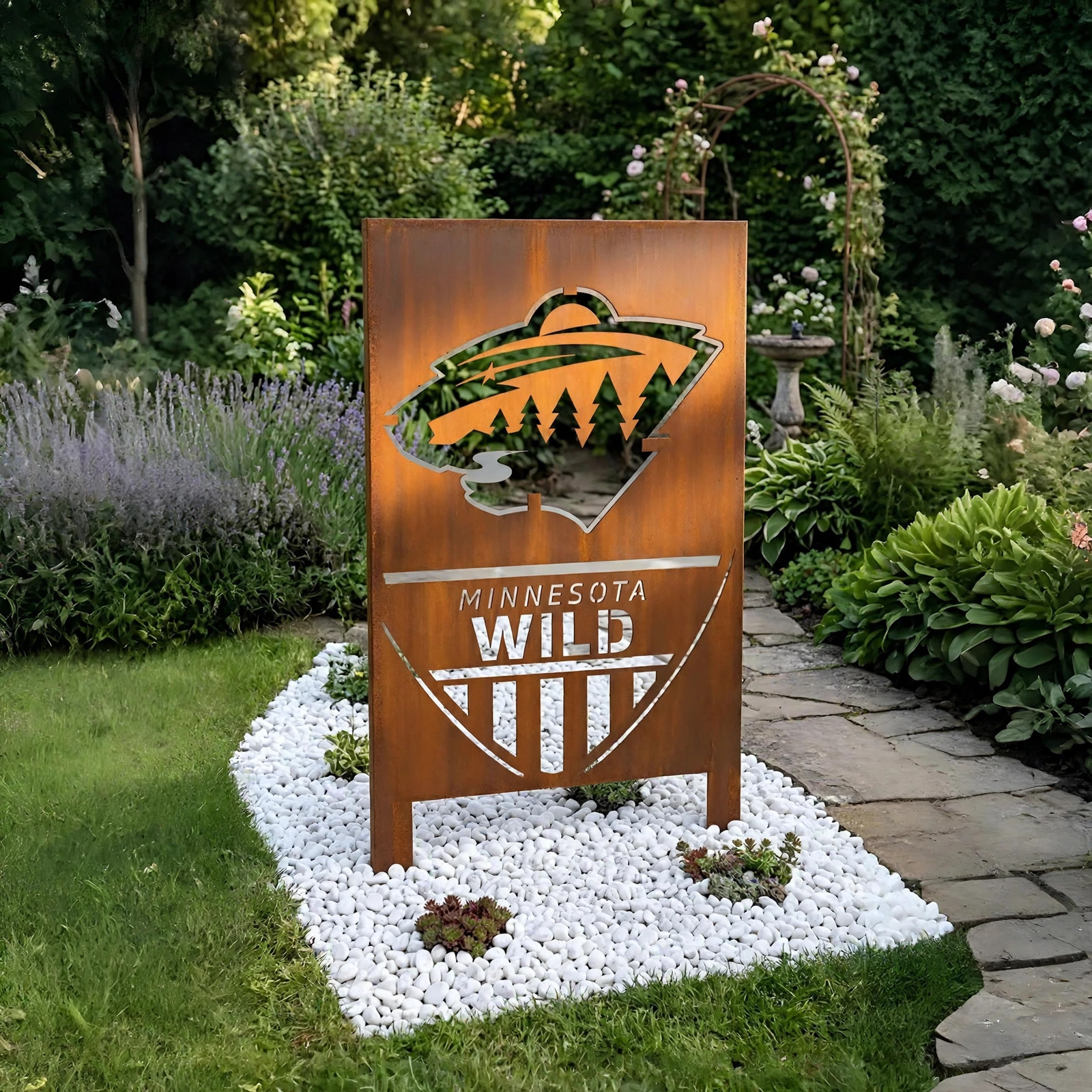 NHL Minnesota Wild Shield Shape NHL Fan Wall Art Home Decor Metal Garden Panel Yard Art Outdoor Decor