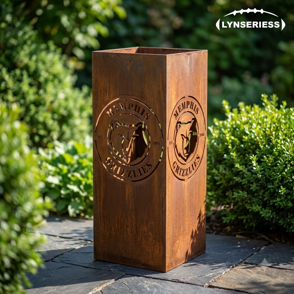 Memphis Grizzlies NBA Garden Metal Column Metal Wall Art Basketball Fan Gift Outdoor Patio Porch Vintage De (1)