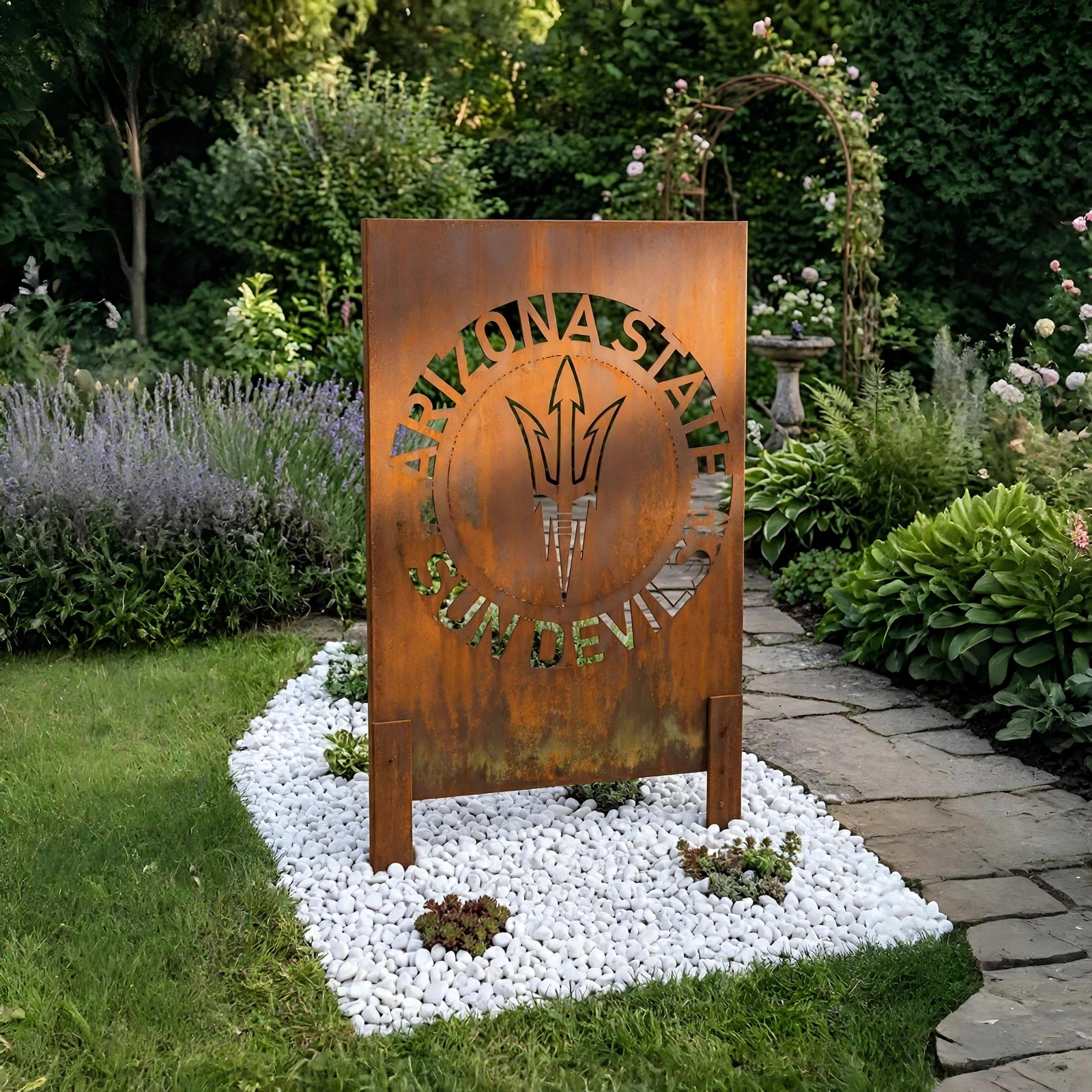 Arizona State Sun Devils Logo Metal Garden Panel – NCAA American Football Fan Outdoor Decor Gift