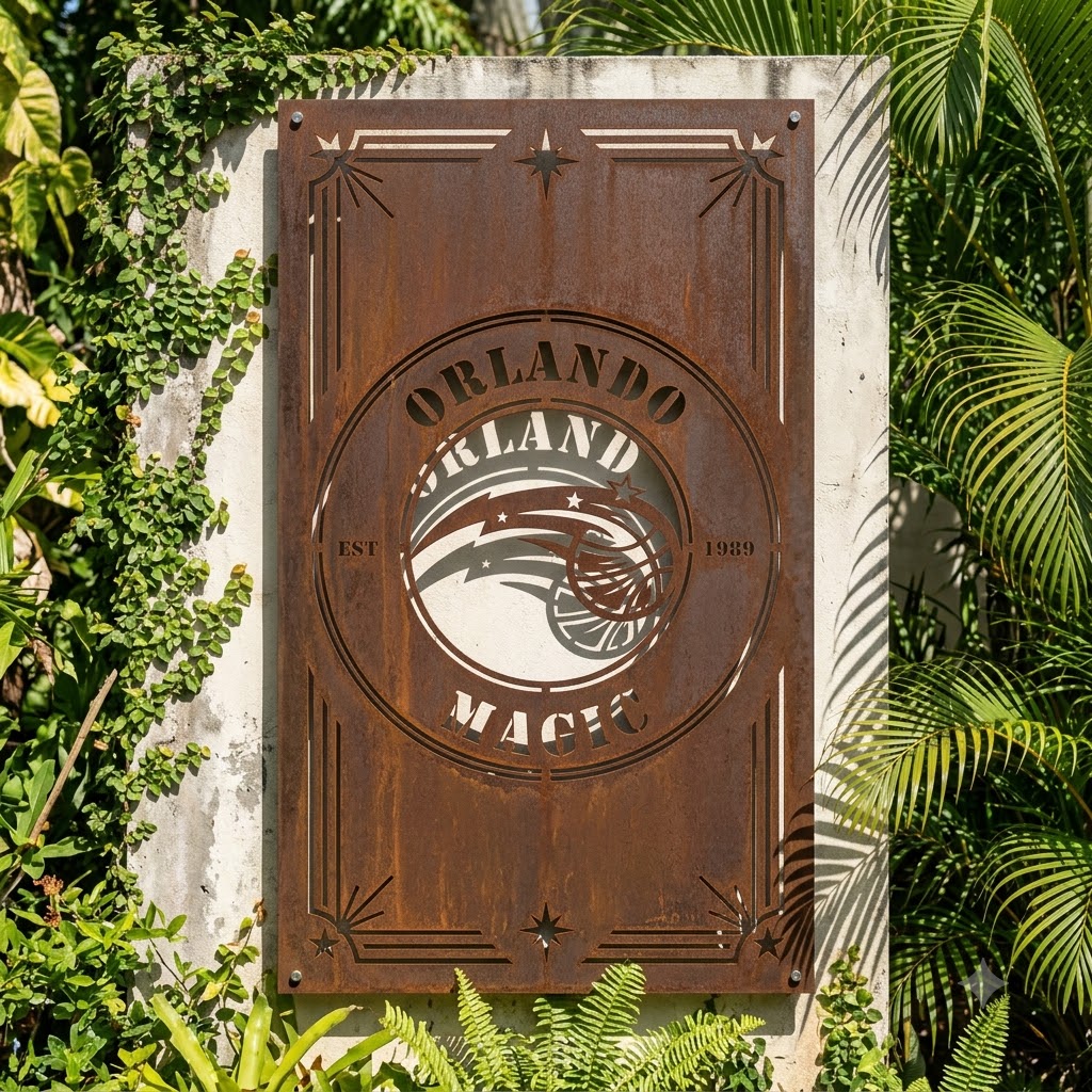 Orlando Magic Custom Metal Garden PanelNBA Wall Art Home Decor