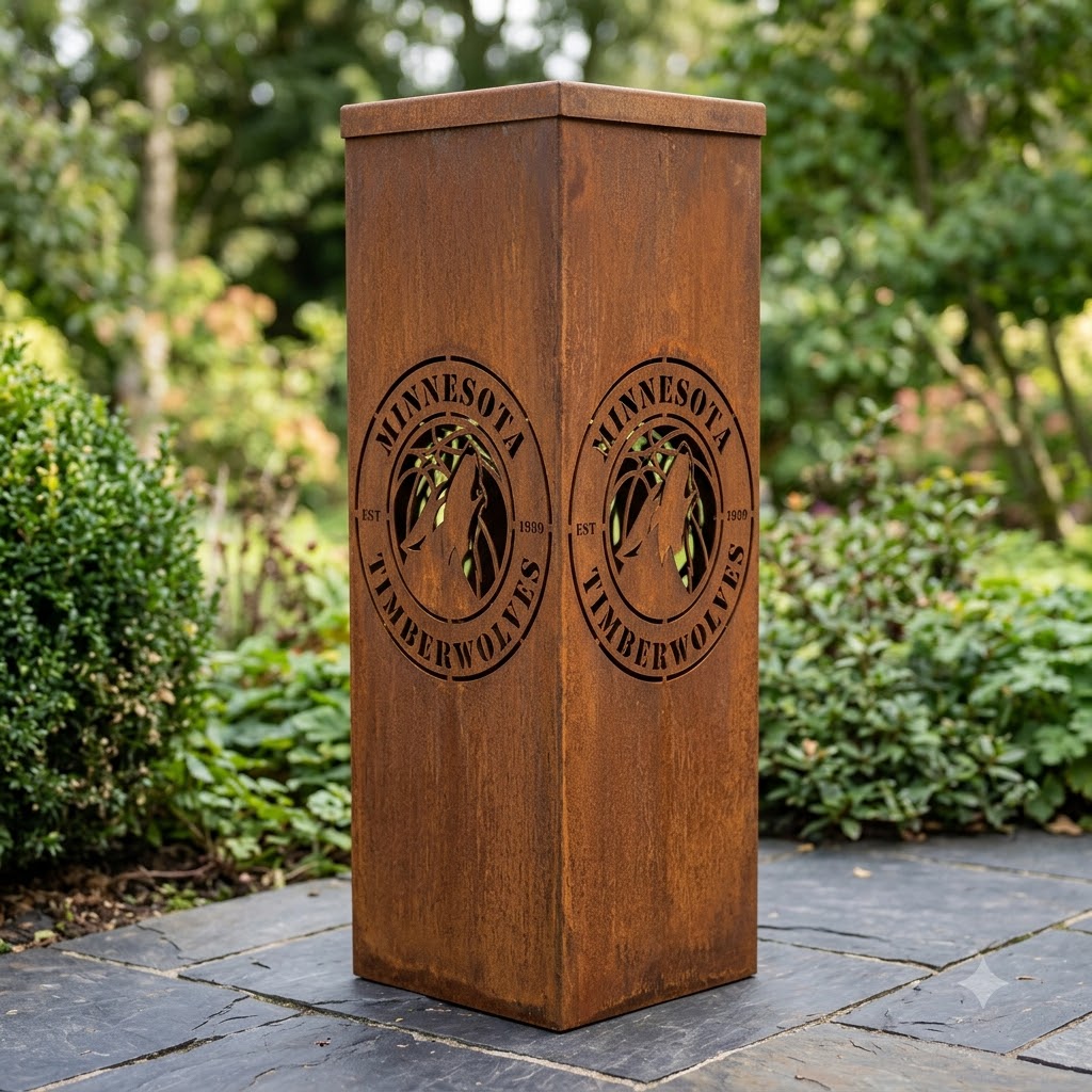 Minnesota Timberwolves Garden Metal ColumnNBA Wall Art Home Decor