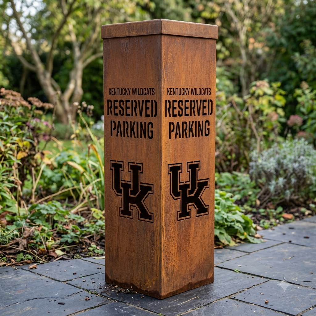 Kentucky Wildcats Reserved Parking Garden Metal ColumnNBA Fan Wall Art Home Decor