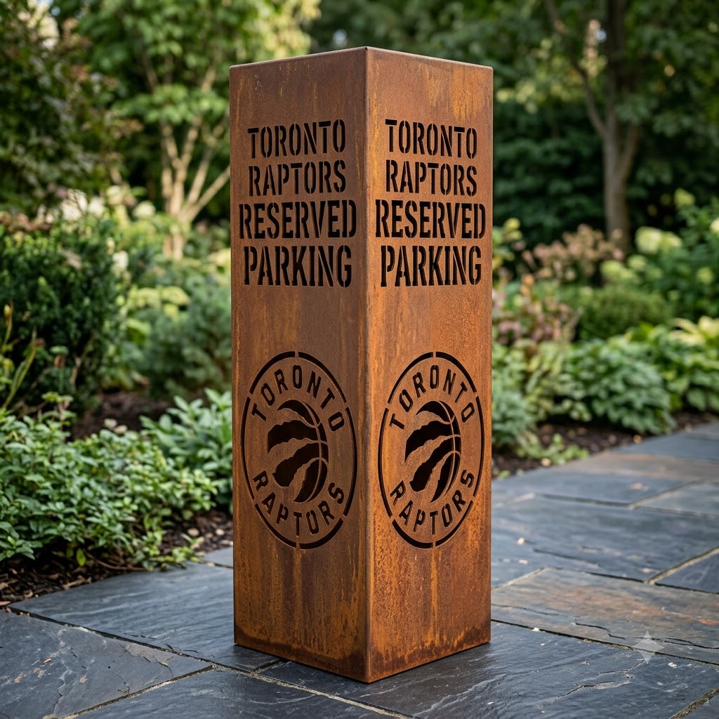 Toronto Raptors Reserved Parking Logo Garden Metal ColumnNBA Fan Wall Art Home Decor