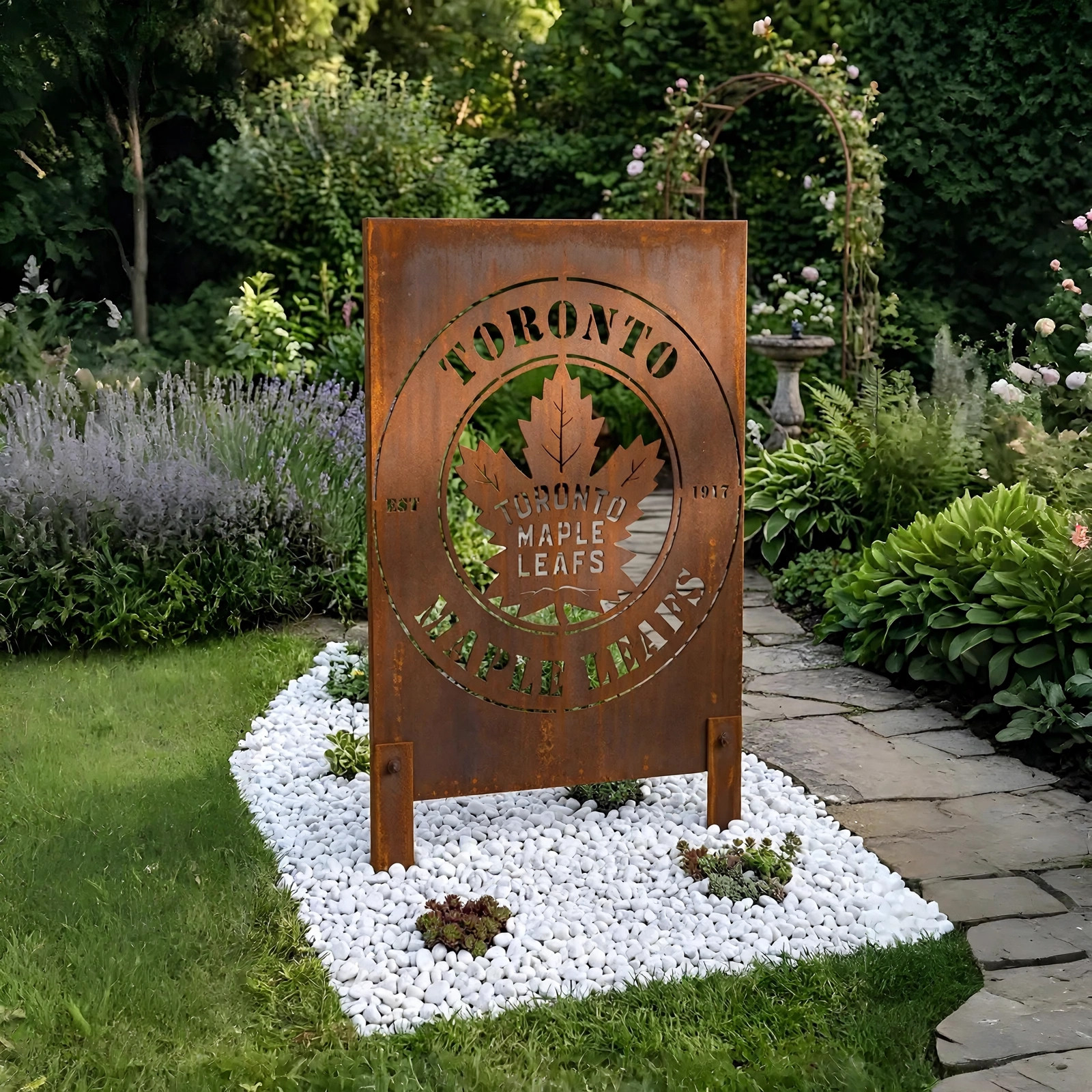 NHL Toronto Maple Leafs NHL Metal Wall Art Hockey Fan Gift Outdoor Patio Porch Vintage Decor Metal Garden Panel Yard Art Outdoor Decor