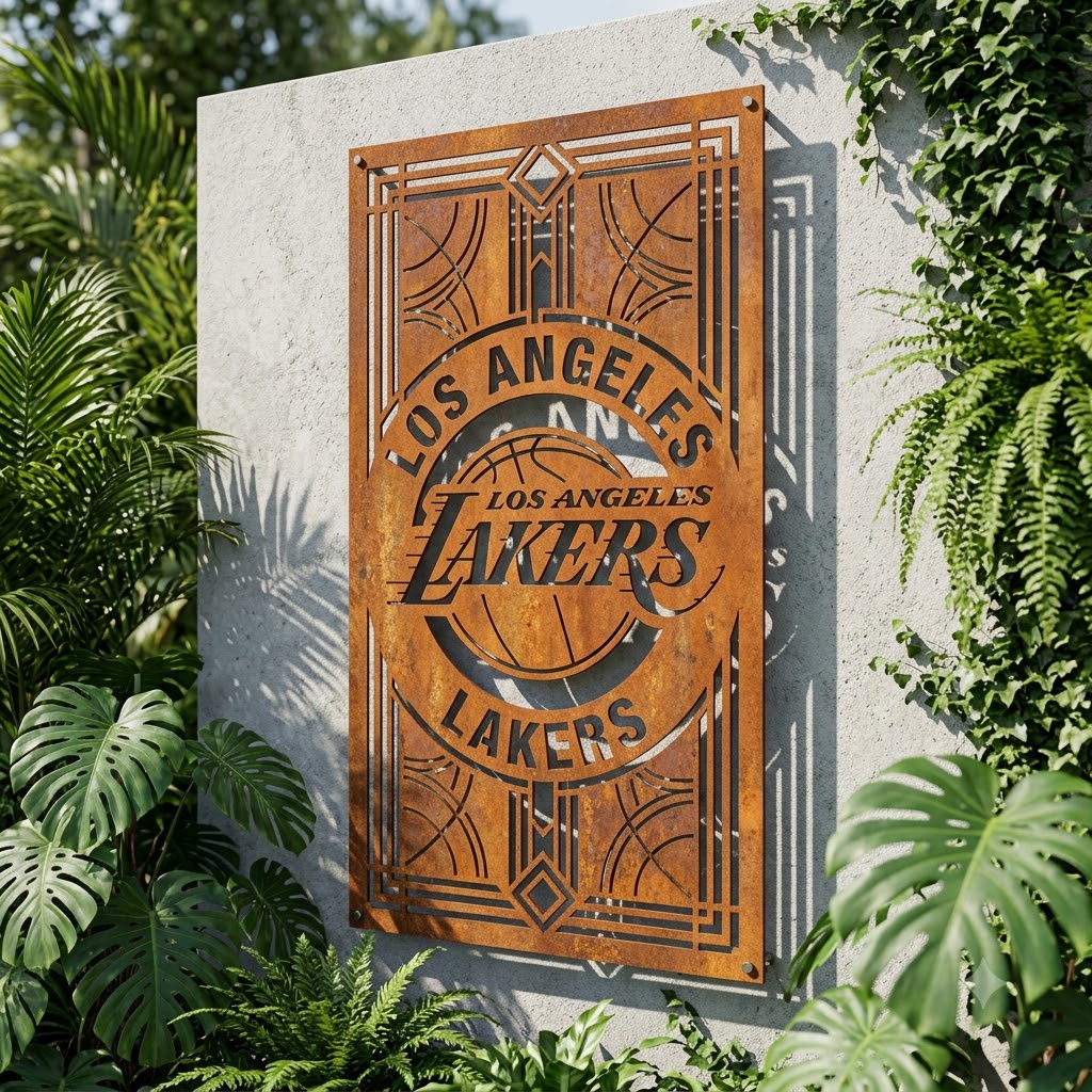 Los Angeles Lakers Custom Metal Garden PanelNBA Fan Wall Art Home Decor
