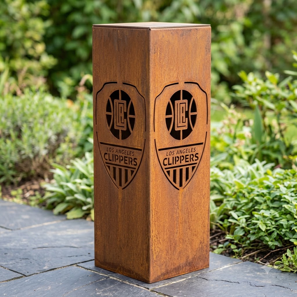 Los Angeles Clippers Shield Shape Garden Metal ColumnNBA Fan Wall Art Home Decor