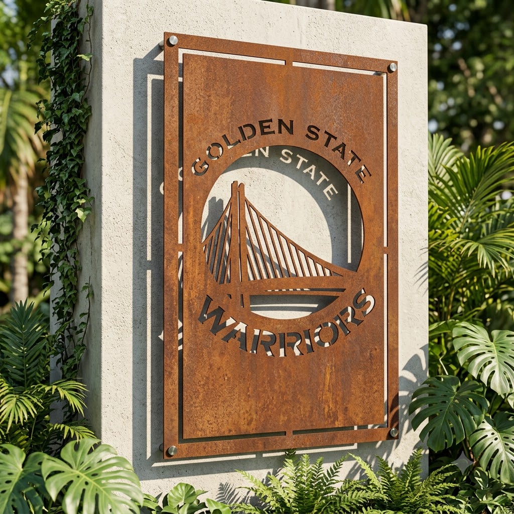 Golden State Warriors Custom Metal Garden PanelHome Bar Wall Art Decor