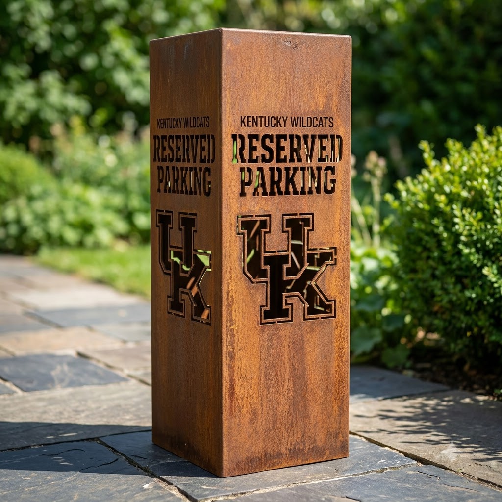 Kentucky Wildcats Reserved Parking Garden Metal ColumnNBA Fan Wall Art Home Decor (1)