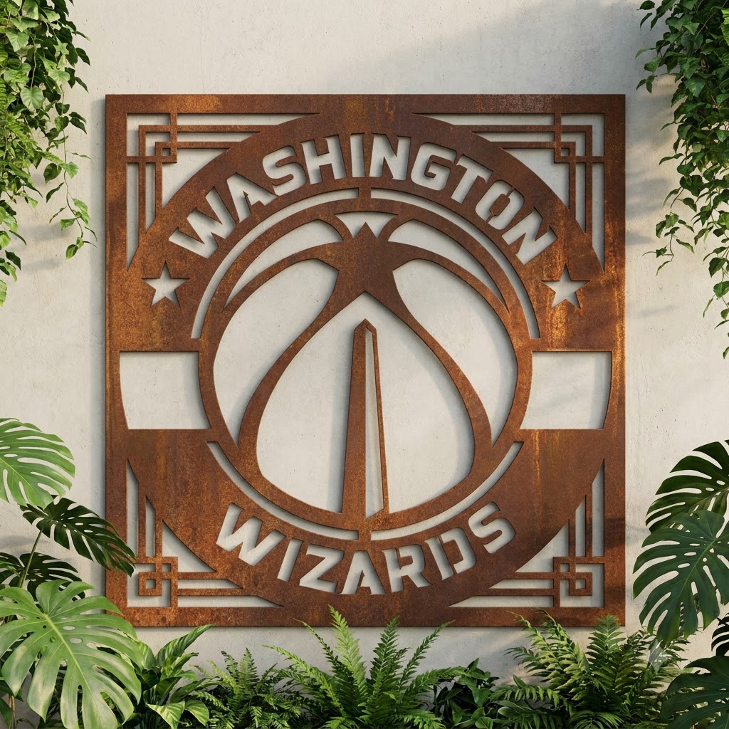 Washington Wizards Logo Custom Metal Garden PanelNBA Fan Wall Art Home Decor
