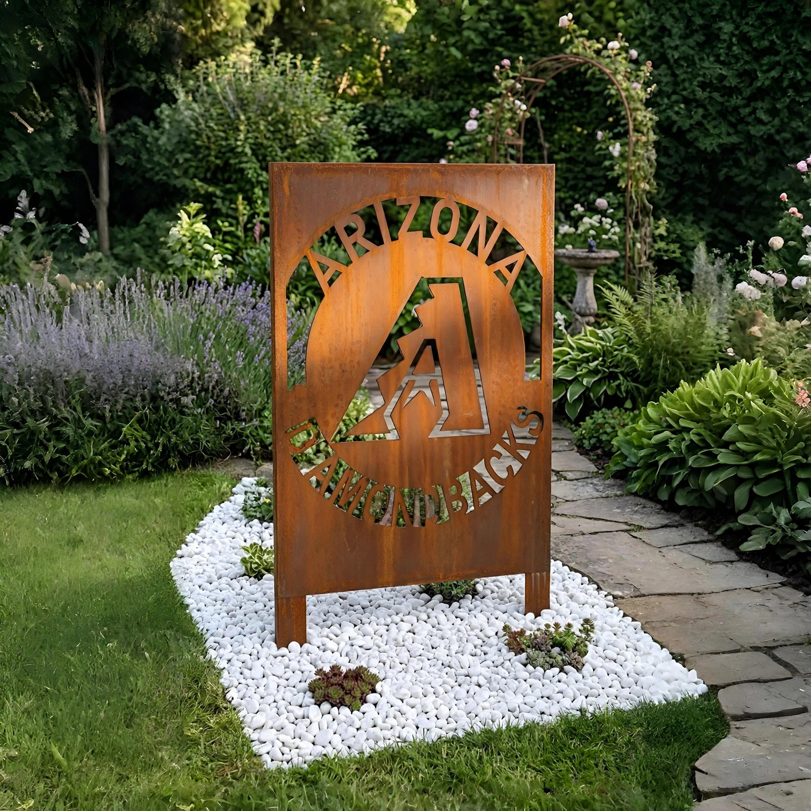 MLB Arizona Diamondbacks Baseball Wall Art Home Decor Metal Garden Panel Yard Art Outdoor Decor