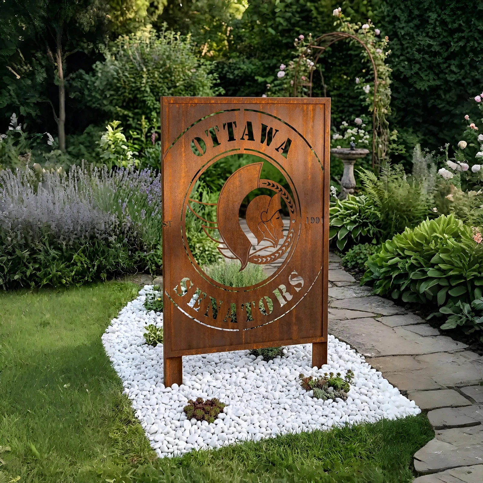 NHL Ottawa Senators NHL Metal Wall Art Hockey Fan Gift Outdoor Patio Porch Vintage Decor Metal Garden Panel Yard Art Outdoor Decor