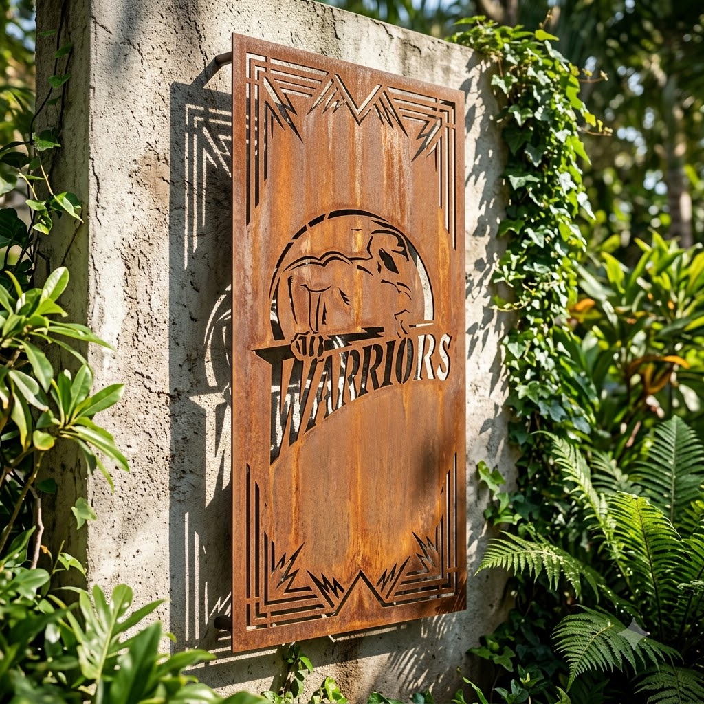 Golden State Warriors Custom Metal Garden PanelHome Bar Decor