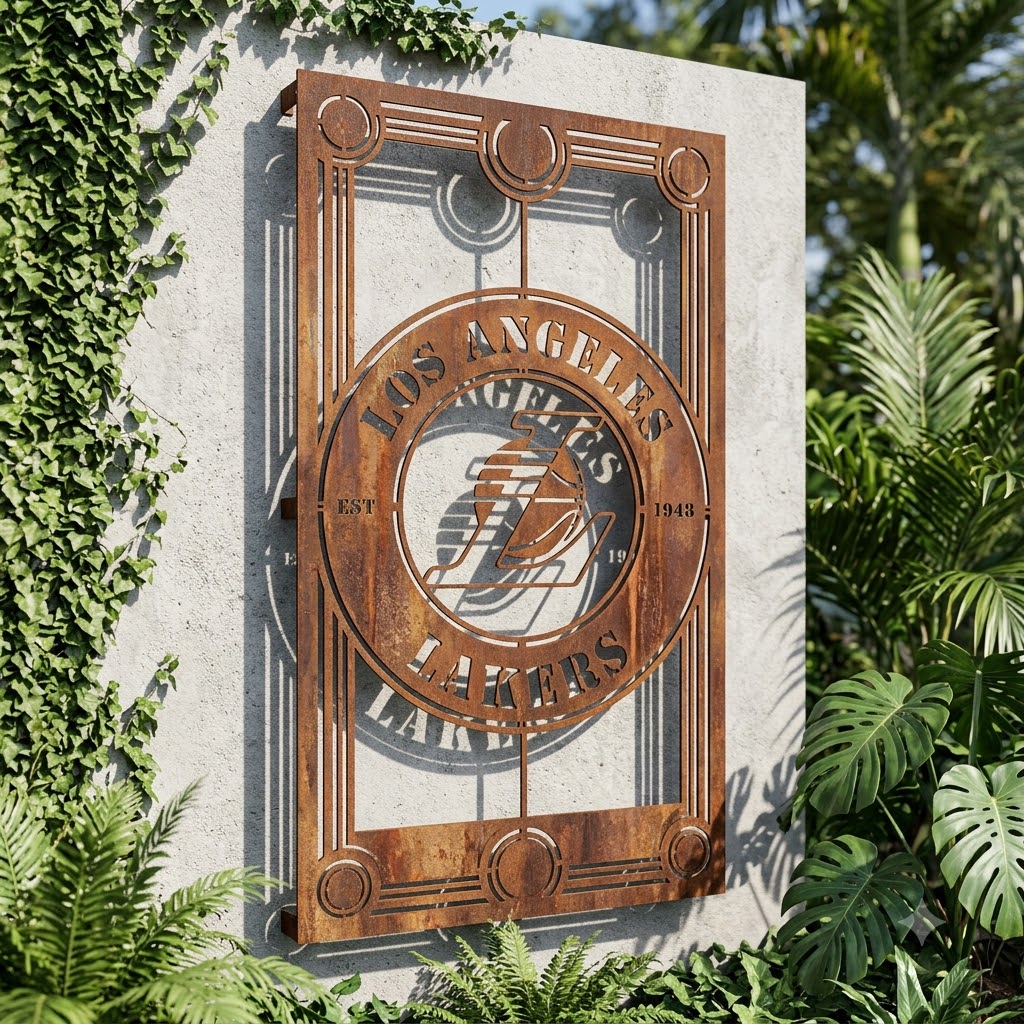 Los Angeles Lakers Custom Metal Garden PanelNBA Wall Art Home Decor