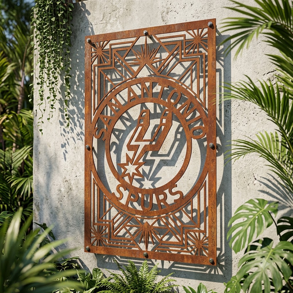 NBA San Antonio Spurs Custom Metal Garden PanelBasketball Wall Art Home Decor