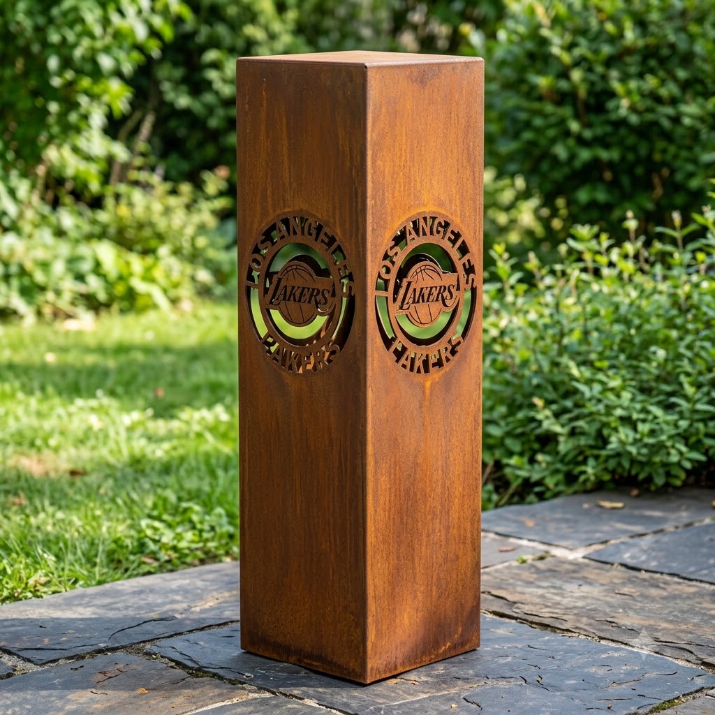 Los Angeles Lakers  NBA Garden Metal Column Metal Wall Art Basketball Fan Gift Outdoor Patio Porch Vintage