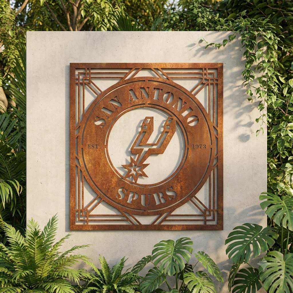 San Antonio Spurs Custom Metal Garden PanelNBA Wall Art Home Decor