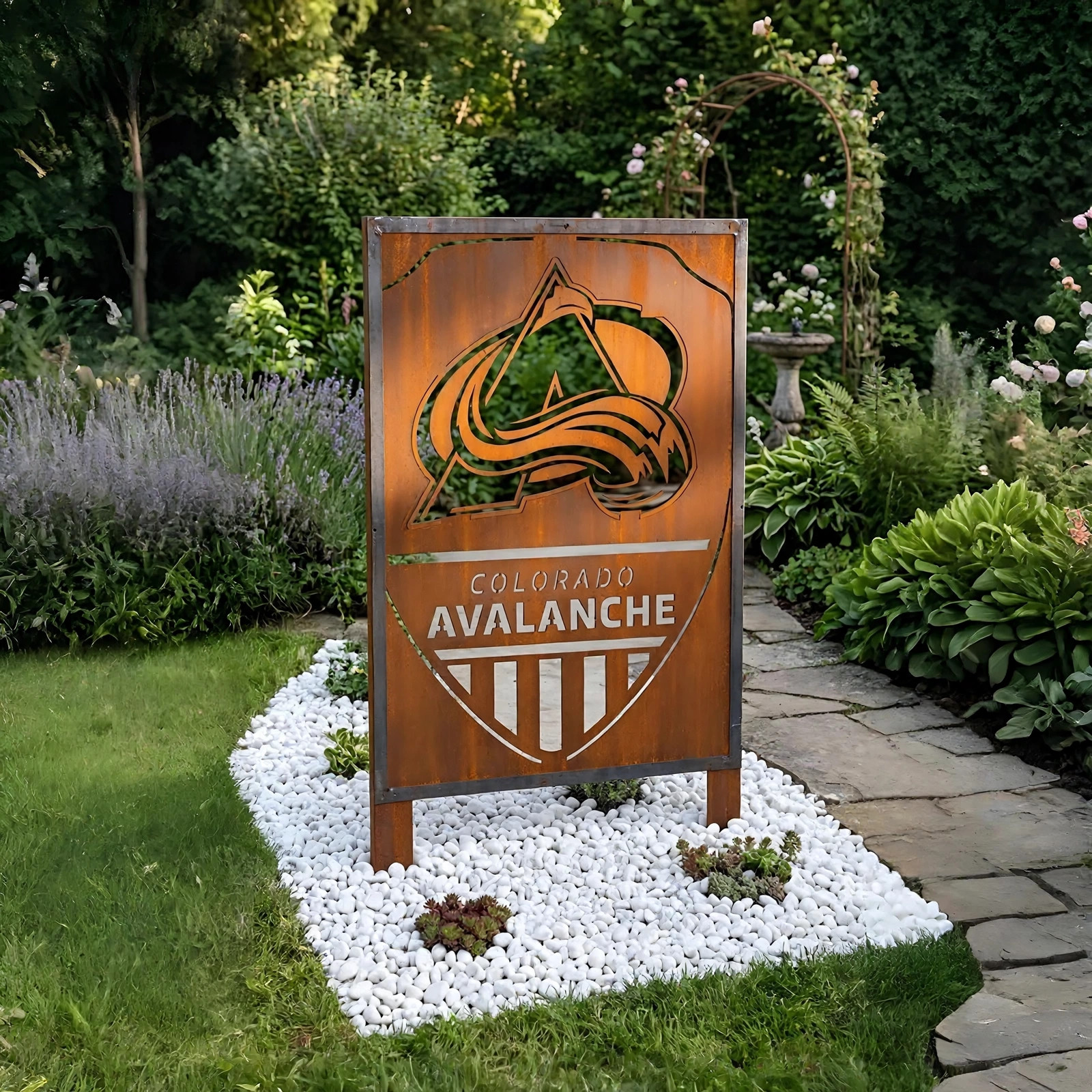 NHL Colorado Avalanche Shield Shape NHL Fan Wall Art Home Decor Metal Garden Panel Yard Art Outdoor Decor
