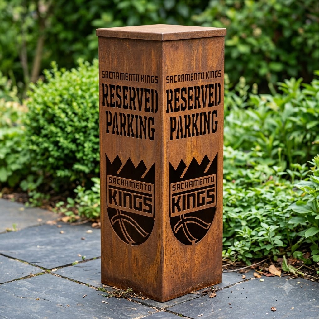 Sacramento Kings Reserved Parking Garden Metal ColumnNBA Fan Wall Art Home Decor
