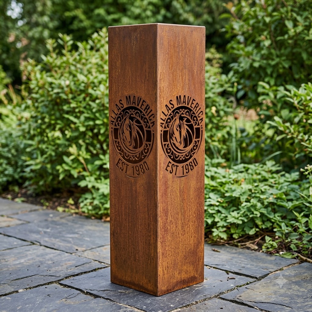 NBA Dallas Mavericks Garden Metal ColumnBasketball Monogram Wall Art Home Decor