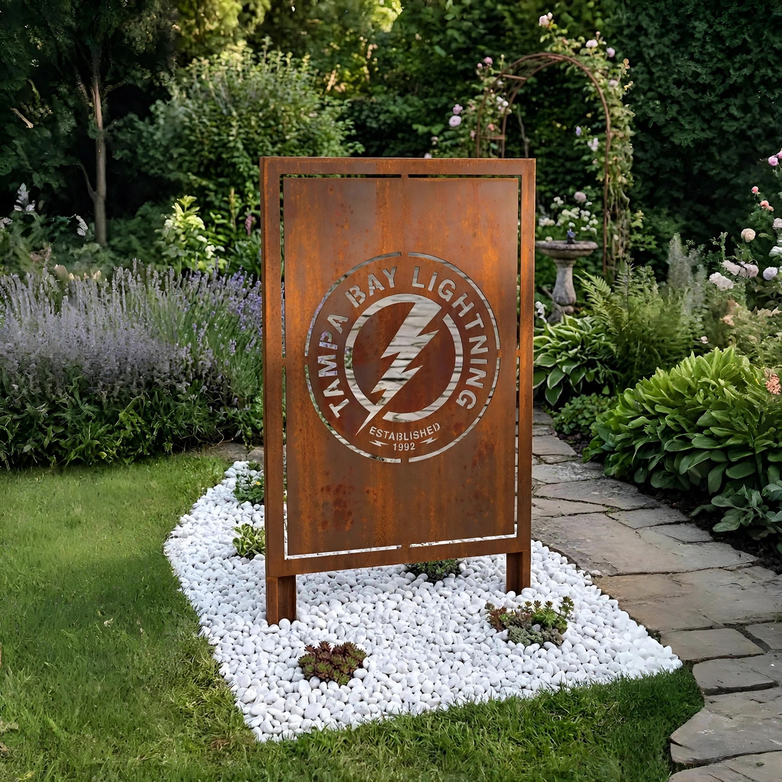 NHL Tampa Bay Lightning Home Bar Wall Art Decor Metal Garden Panel Yard Art Outdoor Decor
