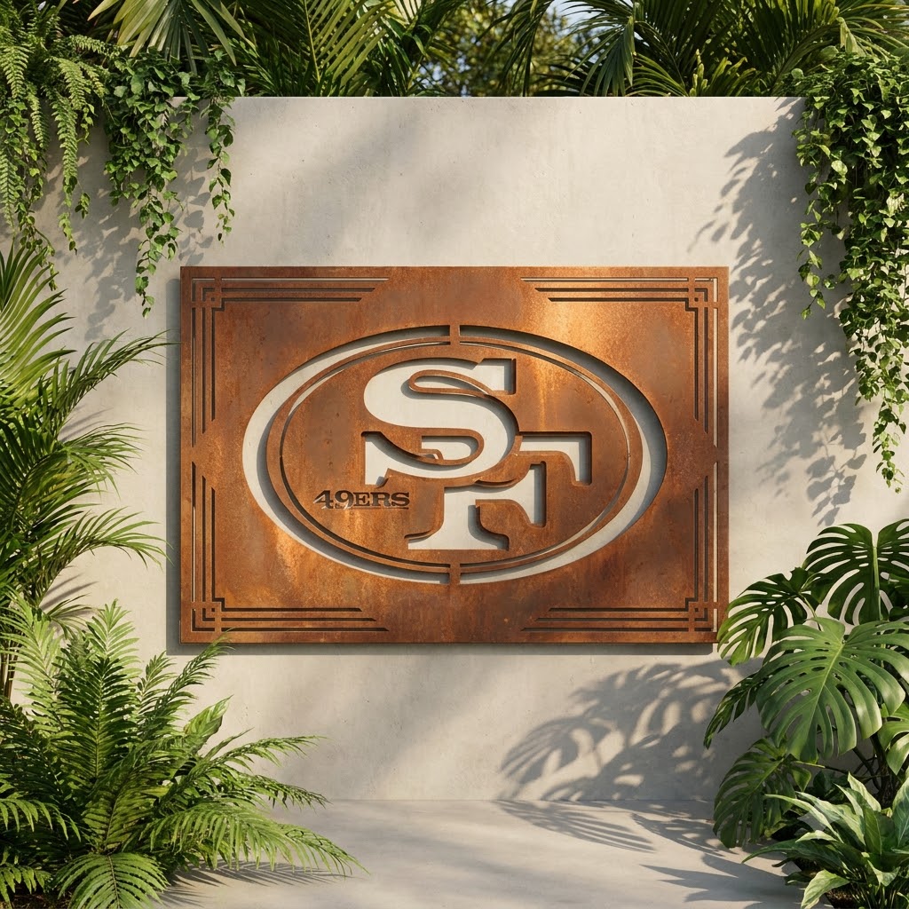 San Francisco 49ers Logo Custom Metal Garden PanelNBA Fan Wall Art Home Decor