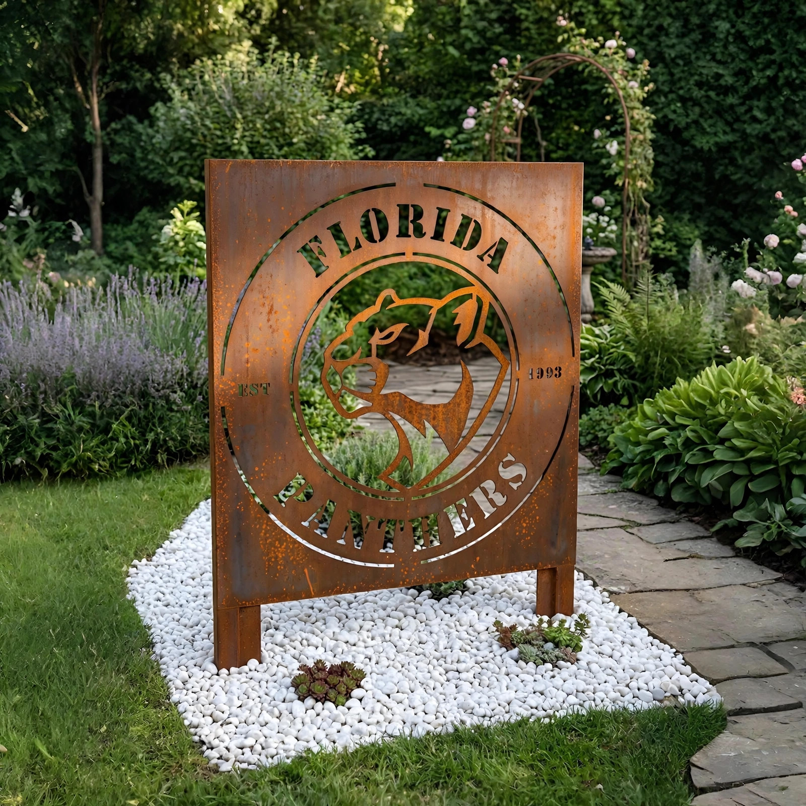 NHL Florida Panthers Metal Garden Panel Yard Art Outdoor Decor